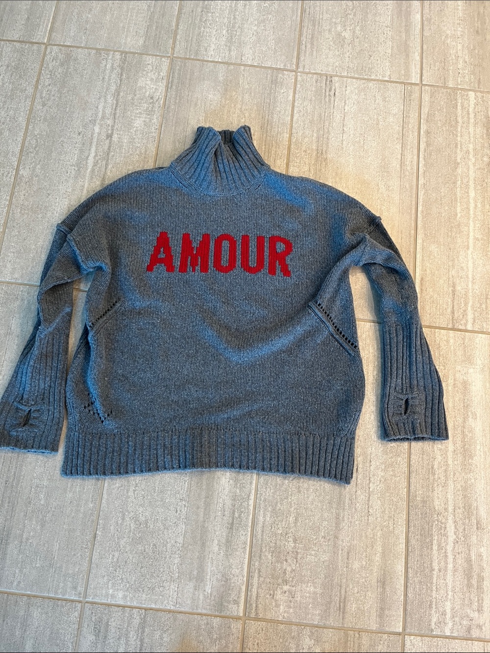 Zadig & Voltaire AMOUR Women’s Turtleneck Sweater in Charcoal Gray size L - Picture 3 of 8